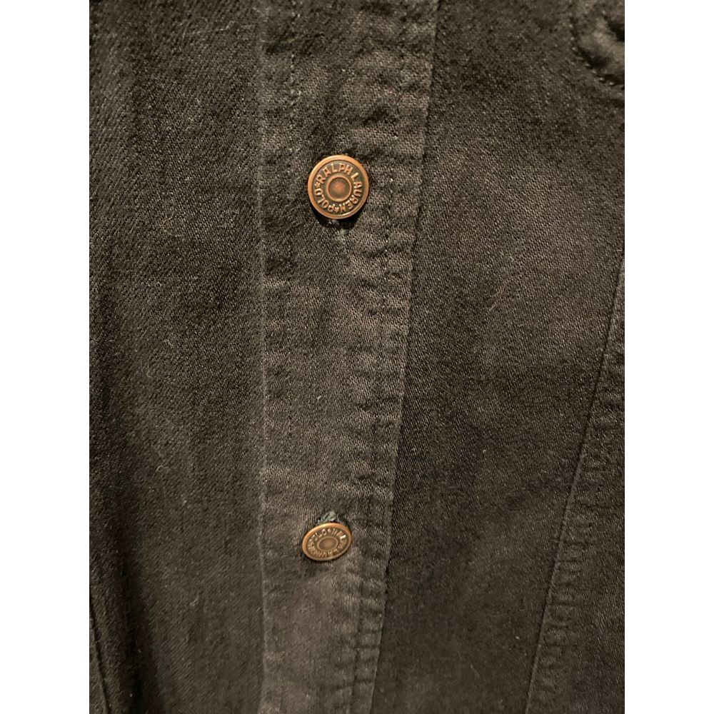 Ralph Lauren Solid Black Button Down Size 14 Small - image 5